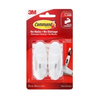 Command Medium Wire Hooks White x 2 (17068)