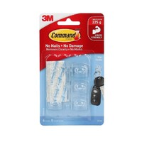 Command Mini Hooks Clear x 6 (17006CLR)